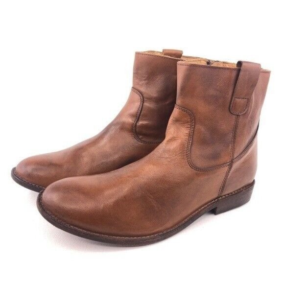 Bed Stu Rustic Brown Leather Zip Ankle Boots 11 - Picture 4 of 13